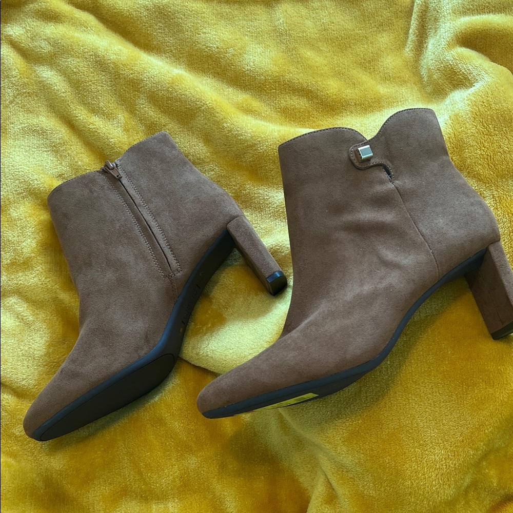 Alfani Tan Suede-like Heeled Boots